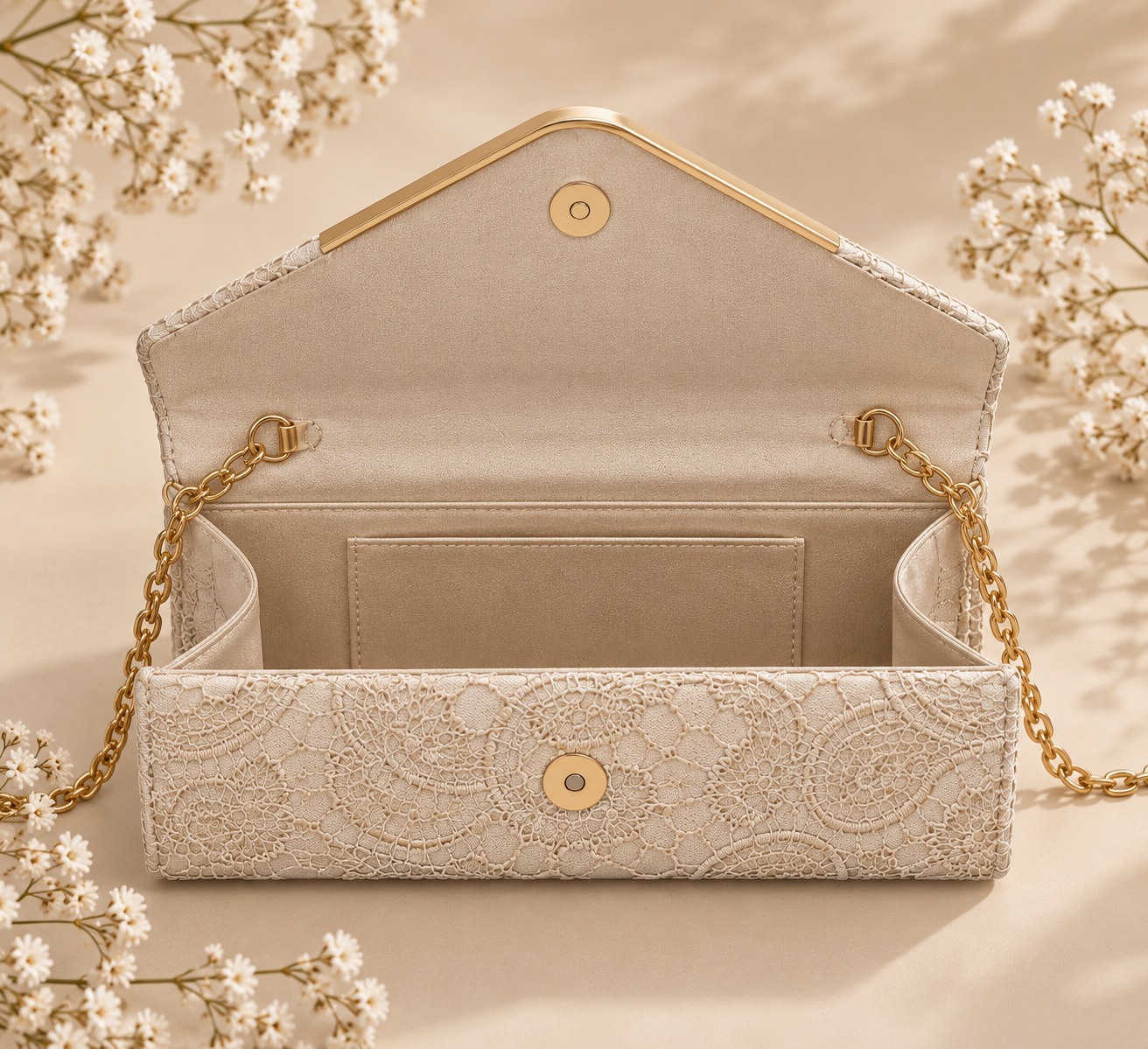 Bolso Optimo, clutch con cadena 7 colores