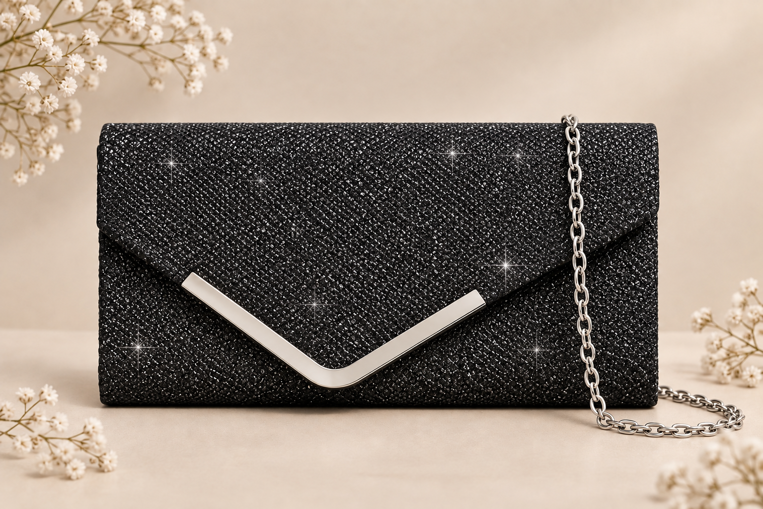 Bolso Optimo, clutch con cadena 7 colores