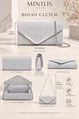 Bolso Optimo, clutch con cadena 7 colores