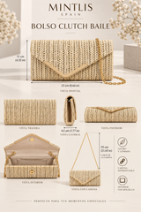 Bolso Optimo, clutch con cadena 7 colores