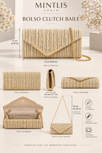 Bolso Optimo, clutch con cadena 7 colores