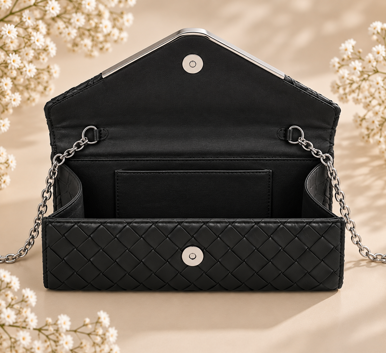 Bolso Optimo, clutch con cadena 7 colores