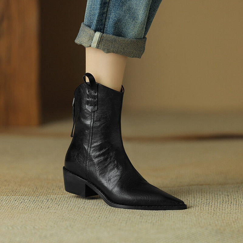 Hortensia leather boot, HANDMADE, 3 colors