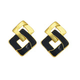 Pendientes Doble Rombo Negros y Blancos