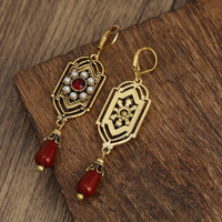 Pendientes Vintage Largos con Perlas y Piedras en 4 colores