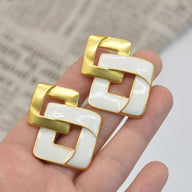 Pendientes Doble Rombo Negros y Blancos