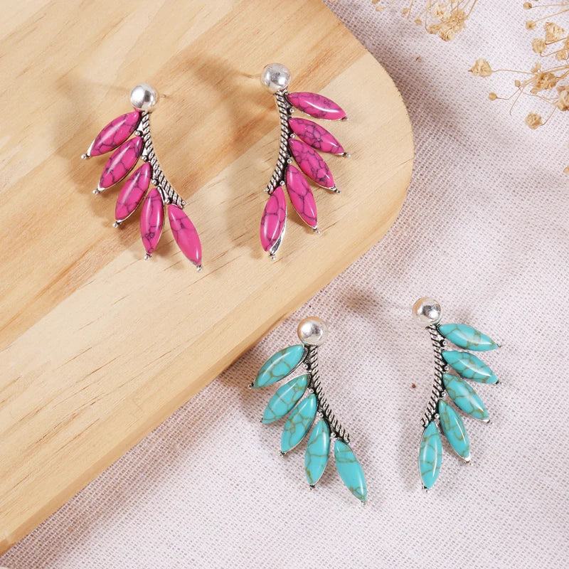 Pink and Blue Wings Earrings