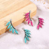 Pink and Blue Wings Earrings