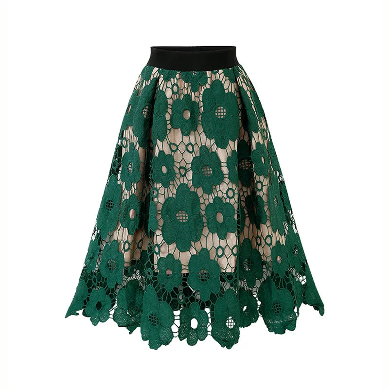 Roma embroidered skirt with inner lining, elastic waist, 3 colors, one size (64cm to 110cm) waist, video