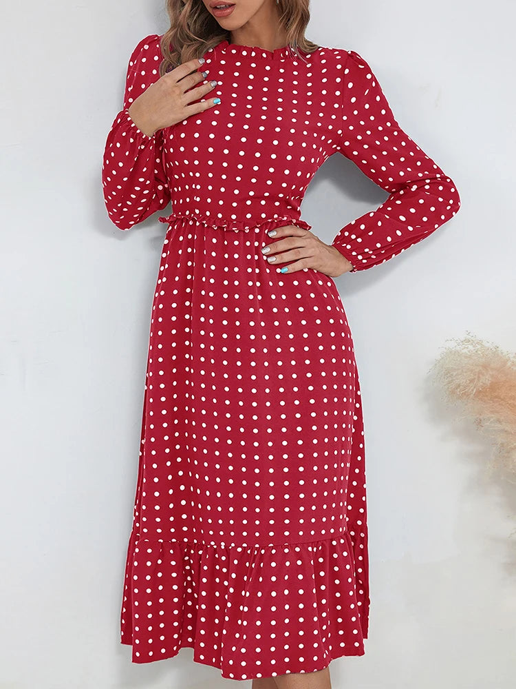 Kenya polka dot dress, elastane, 4 colors, 4 sizes