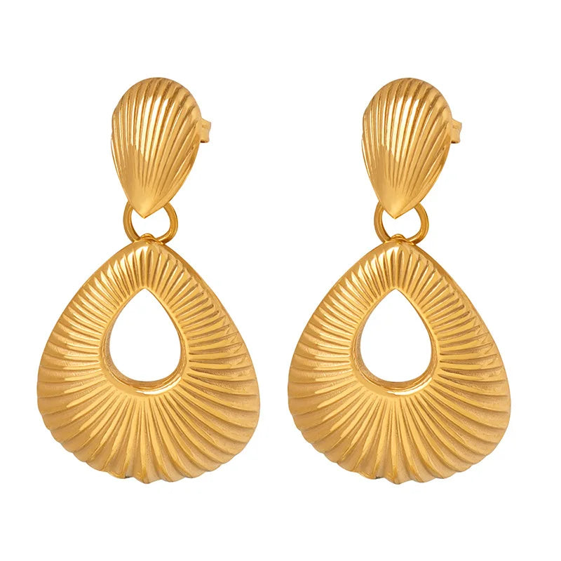 Golden Thread Drop Earrings