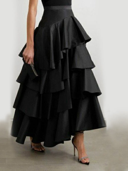 Black strech ruffle Venice skirt, 6 LARGE SIZES