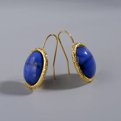 Small Earrings with Blue Stone