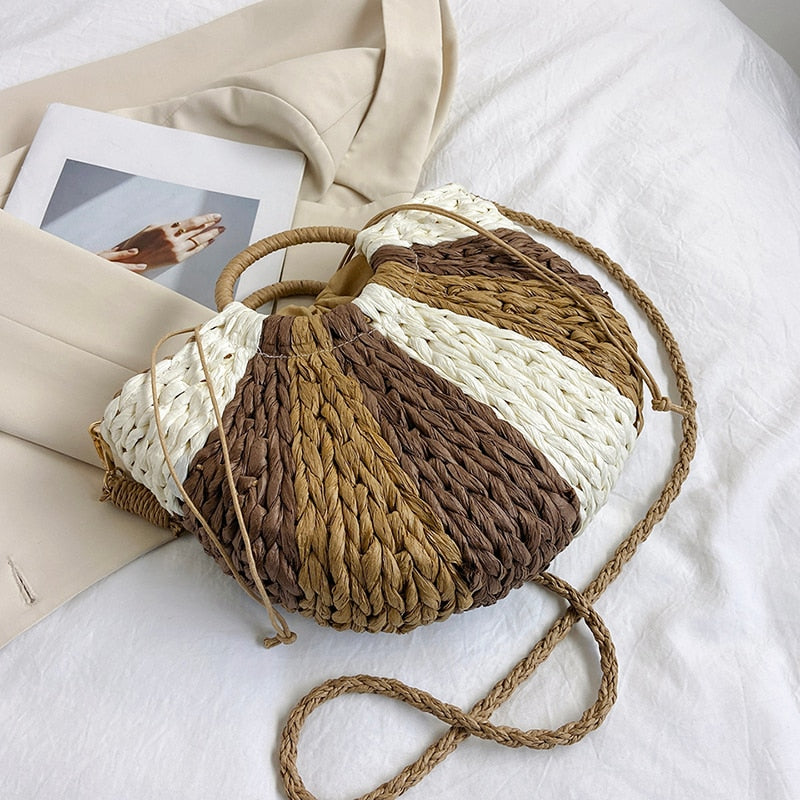 Belgica long raffia bag and handbag