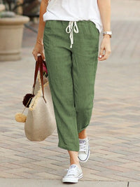 River linen pants, elastic, stretch, 4 colors, one size