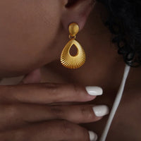 Golden Thread Drop Earrings