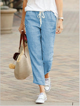 River linen pants, elastic, stretch, 4 colors, one size
