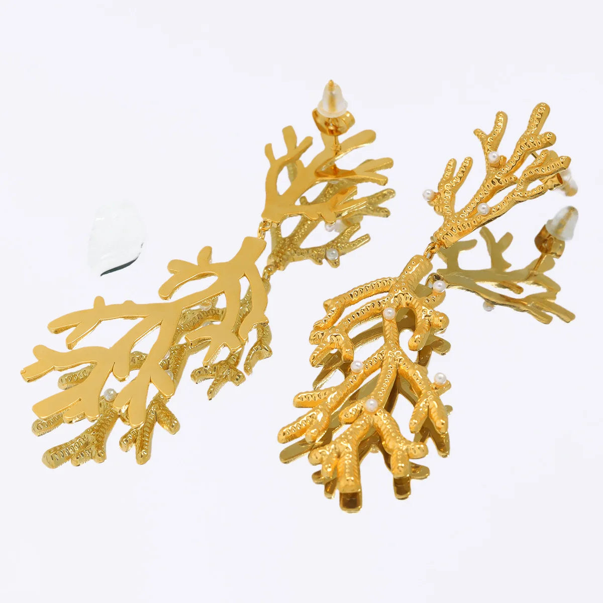 Golden Coral Earrings