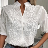 Camisa Karen brocada, 5 tallas