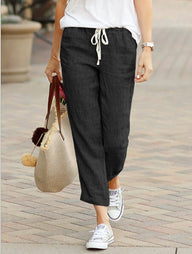 River linen pants, elastic, stretch, 4 colors, one size