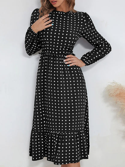 Kenya polka dot dress, elastane, 4 colors, 4 sizes