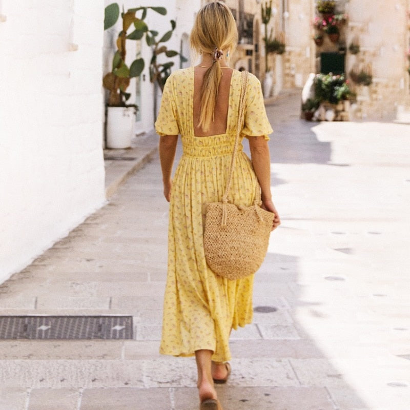 Charlotte beige/yellow dress