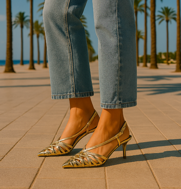 PARADISE GOLD LEATHER SANDALS, size (35-41)