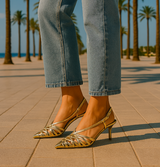 PARADISE GOLD LEATHER SANDALS, size (35-41)