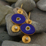 Pendientes Vintage Ojo Turco Azules