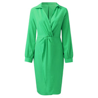 Strech crossed green Cuba dress. 4 colors, 5 sizes