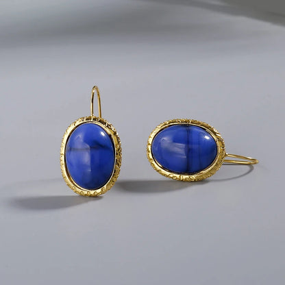 Small Earrings with Blue Stone