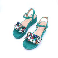 Sandalias Capri piedras cuña, 4 colores MADE IN SPAIN