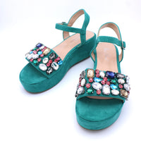 Sandalias Capri piedras cuña, 4 colores MADE IN SPAIN