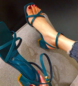 Sandale à talon en cuir Támara, 4 coloris
