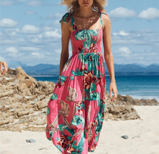 Robe en soie caribéenne, lycra, 2 coloris, 5 tailles