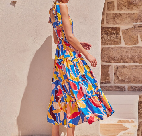 Robe en soie caribéenne, lycra, 2 coloris, 5 tailles