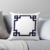 Cushion cover without filling Diamante white and navy blue linen, various sizes