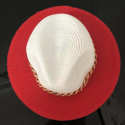 Romanian hat with raffia chain, various colors