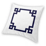 Cushion cover without filling Diamante white and navy blue linen, various sizes