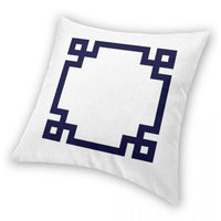 Cushion cover without filling Diamante white and navy blue linen, various sizes