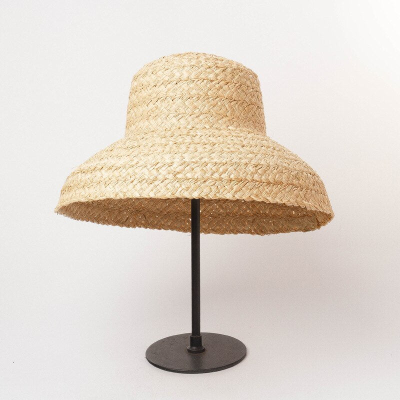 Guadalmina raffia hat, 3 colors of ties