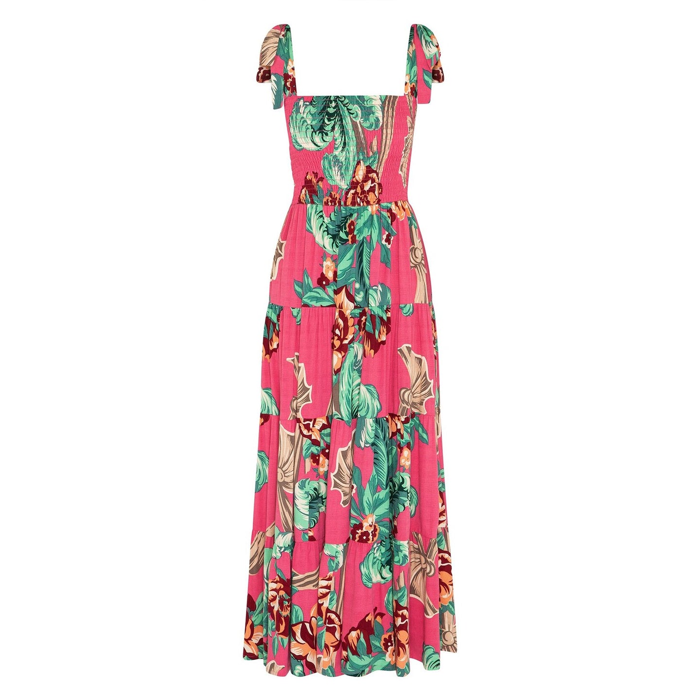 Vestido Caribbean de seda,lycra, 2 colores, 5 tallas