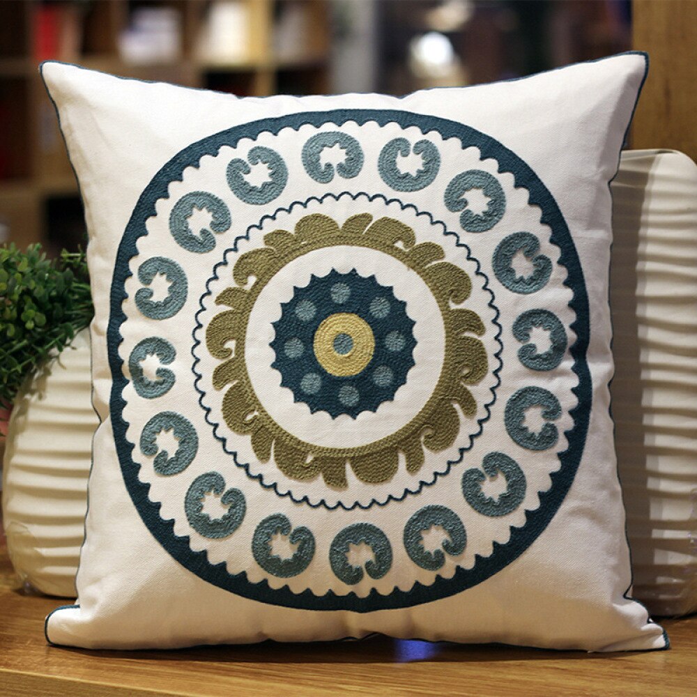 Handmade embroidery cushion cover without filling 45X45cm, various colors