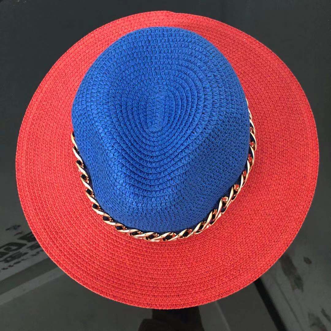 Romanian hat with raffia chain, various colors