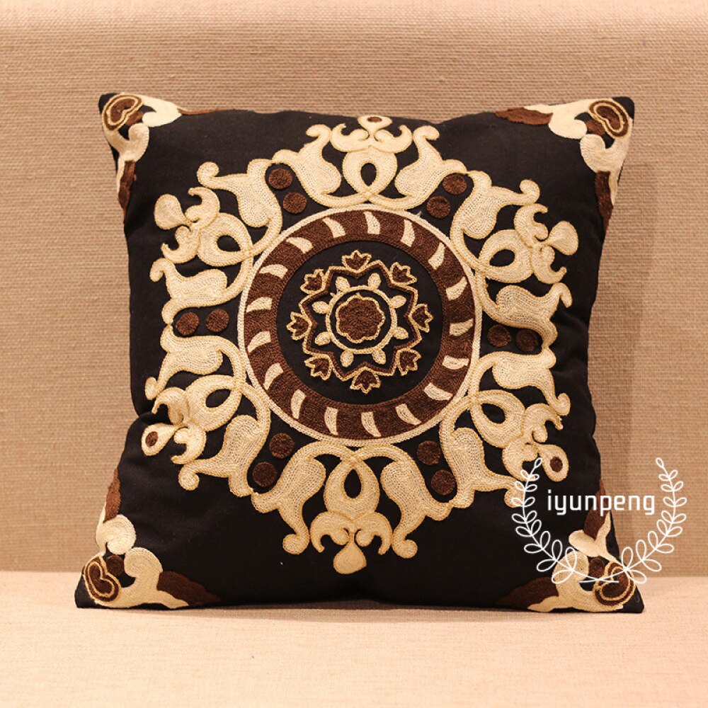 Handmade embroidery cushion cover without filling 45X45cm, various colors