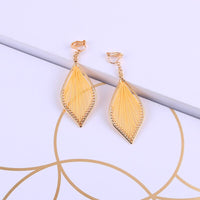 Boucles d'oreilles clip feuille sans trou, 7 couleurs