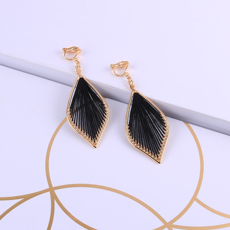 Leaf Clip-on Earrings without hole, 7 colors