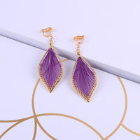 Boucles d'oreilles clip feuille sans trou, 7 couleurs