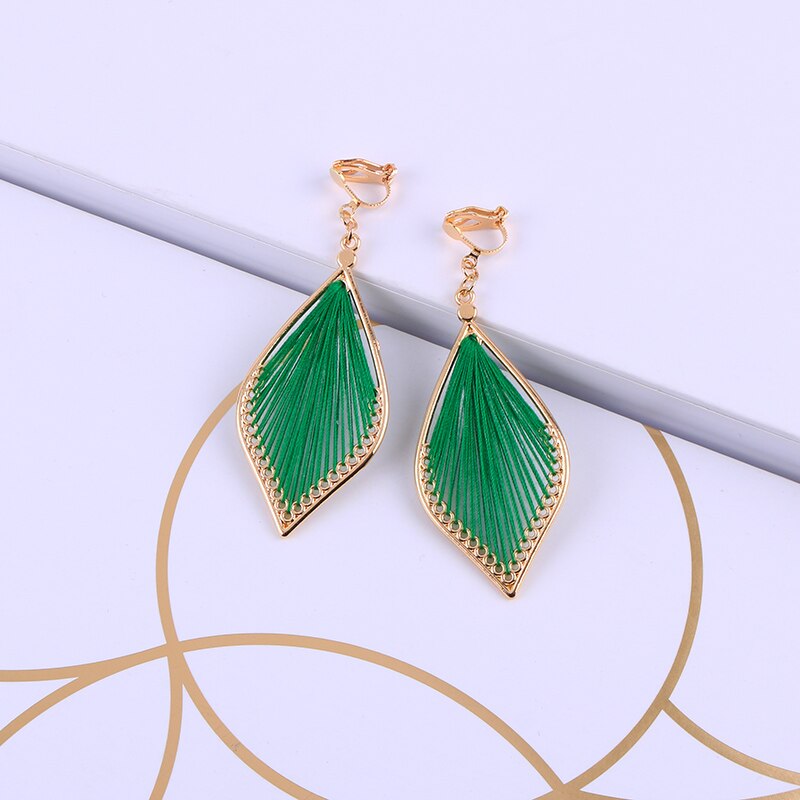 Leaf Clip-on Earrings without hole, 7 colors