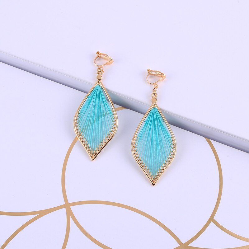 Leaf Clip-on Earrings without hole, 7 colors